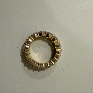 Gold-Tone Eternity Band Ring with Clear Stones - Women Jewelry